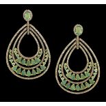 Emerald and Diamond Earrings