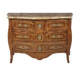 Regence-Style Fruitwood and Marble-Top Commode