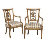 Pair of Directoire Fruitwood Fauteuils