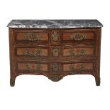 Regence-Style Kingwood and Marble-Top Commode