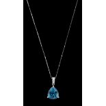 Zircon and Diamond Pendant with Chain