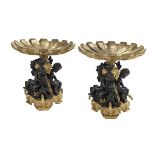 Pair of Bronze Figural Centerpieces