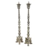 Pair of Continental Silvered-Bronze Torcheres
