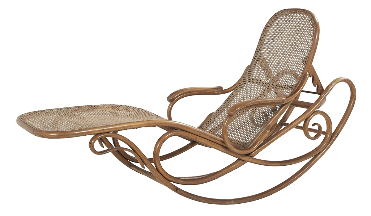 Labeled Gebruder Thonet Bentwood Chaise Longue