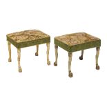Pair of Continental Polychrome Stools