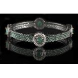 Emerald and Diamond Bangle Bracelet