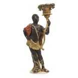 Carved, Painted and Parcel-Gilt Blackamoor