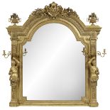 Exceptional French Gilded Age Overmantel Mirror