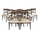Suite of Ten Regency-Style Mahogany Dining Chairs