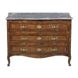 Italian Fruitwood and Marble-Top Commode