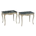 Pair of Louis XV-Style Marble-Top Side Tables