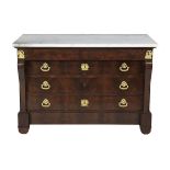 Empire-Style Mahogany and Marble-Top Commode