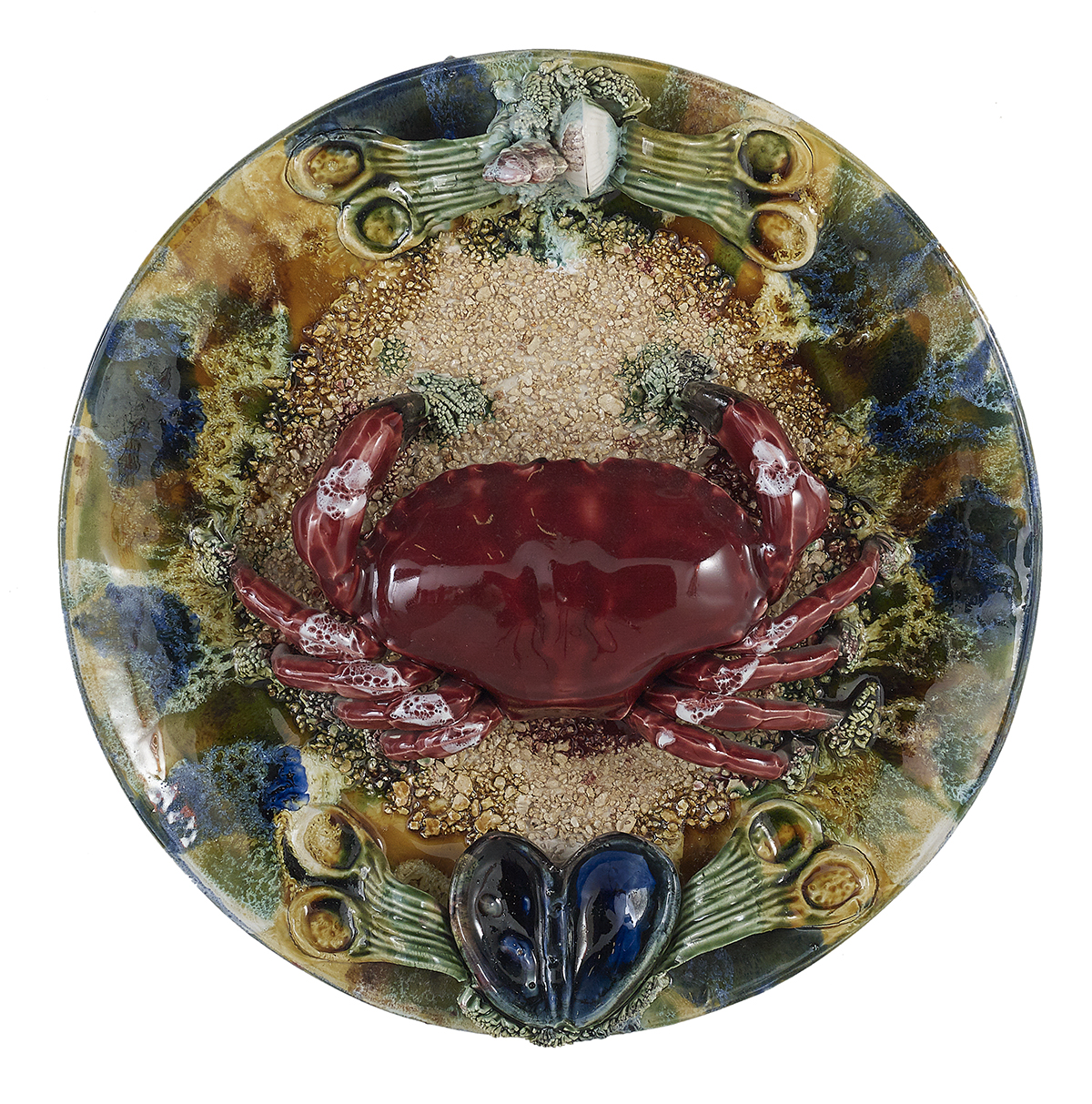 Five Palissy Seafood Plates - Image 3 of 7