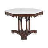 Important American Gothic Revival Center Table