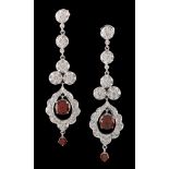 Garnet and Diamond Earrings