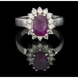 Natural Ruby and Diamond Ring