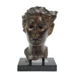 Continental Patinated Bronze Bust of a Faun