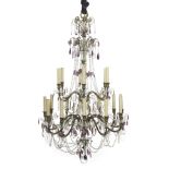 French Bronze and Crystal Chandelier