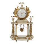 Directoire Marble and Bronze Mantel Clock