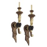 Pair of Venetian-Style Parcel-Gilt "Hand" Sconces