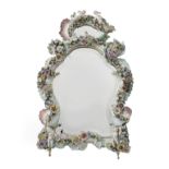 German Meissen-Style Porcelain Dressing Mirror