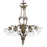 French Belle Epoque Bronze Chandelier