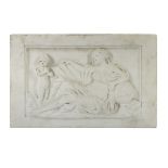 Neoclassical Bas-Relief-Carved Marble Plaque