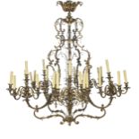 French Gilt-Bronze and Crystal Chandelier