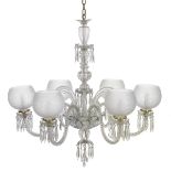 French Glass Chandelier in the Baccarat Taste