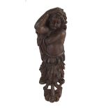 Handsome Continental Carved Walnut Putto