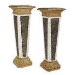 Pair of Specimen Marble-Veneered Pedestals