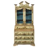 Chinoiserie-Decorated Secretary Bookcase