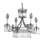 Diminutive French Gilt-Metal and Glass Chandelier