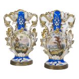 Pair of Rare Porcelain Fan Vases