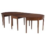 George III Three-Piece Walnut Dining Table