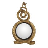 Regency-Style Gilded Composition Convex Mirror