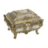 French Silvered and Gilt-Bronze Jewel Casket