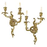 Pair of Louis XV-Style Gilt-Bronze Sconces