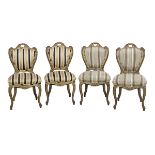 Suite of Four Louis XV-Style Giltwood Chairs