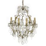 French Gilt-Bronze and Crystal Chandelier