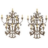 Pair of Italian Carved Giltwood Sconces