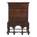 William-and-Mary Oak Chest on Stand