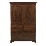 George III-Style Mahogany Linen Press