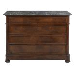 Louis-Philippe Mahogany and Marble-Top Chest