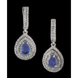 Sapphire and Diamond Earrings