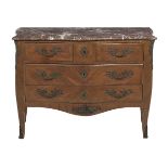 Louis XV-Style Kingwood and Marble-Top Commode