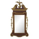 English Giltwood and Mahogany-Veneered Mirror