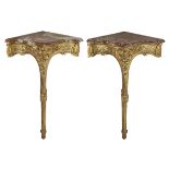 Pair of Louis XVI-Style Corner Consoles