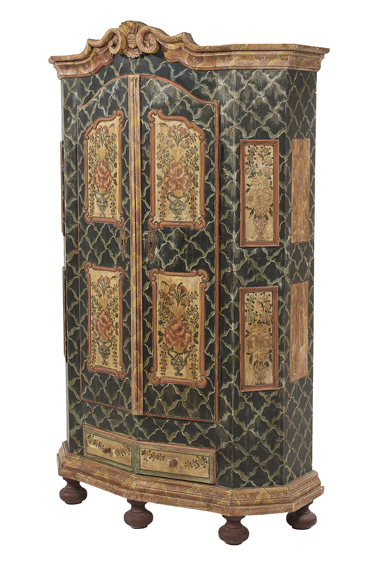 Continental Polychrome Armoire - Image 2 of 4