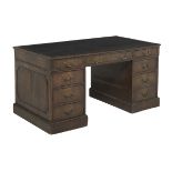 George III-Style Mahogany Pedestal Desk